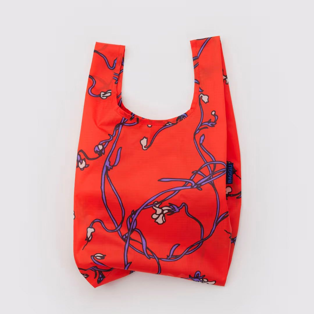 Red Snapdragon Baby Baggu Small Reusable Tote Bag