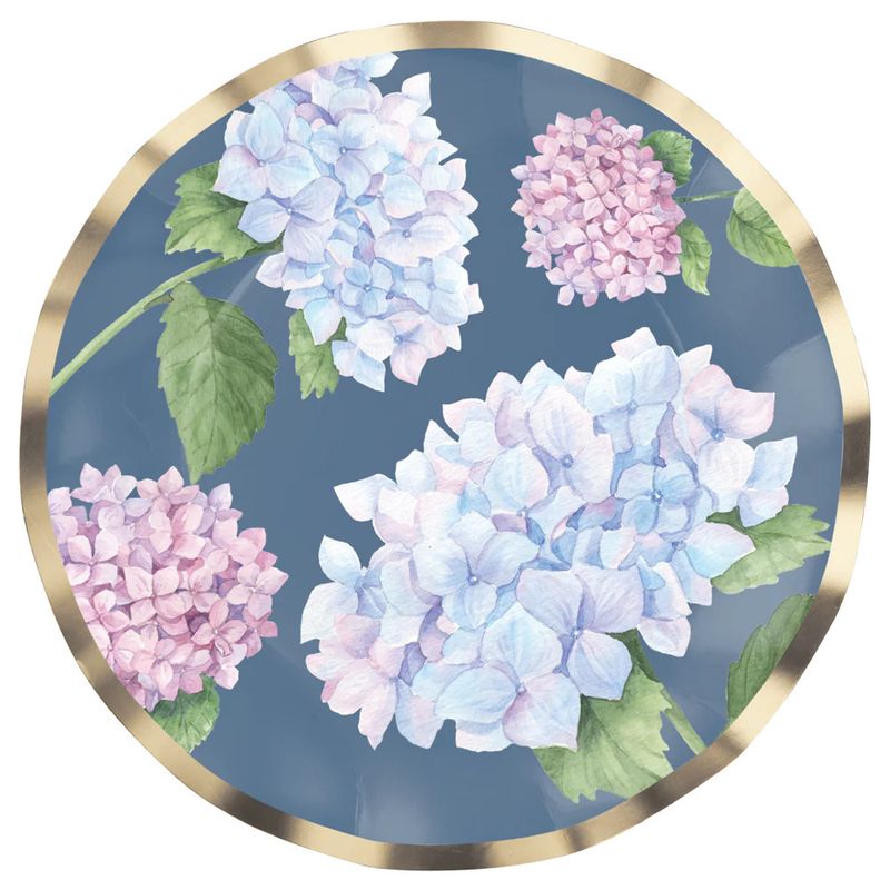 Hydrangea Paper Dessert Plates, set of 8