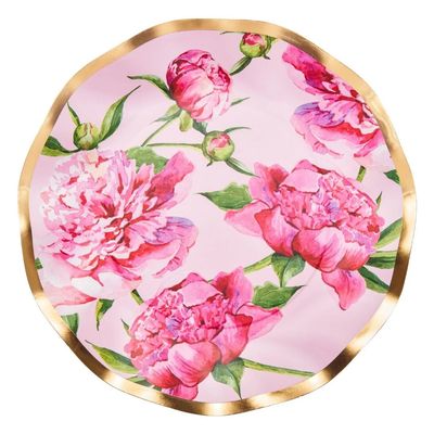 Peonies Paper Dessert Plates, set of 8