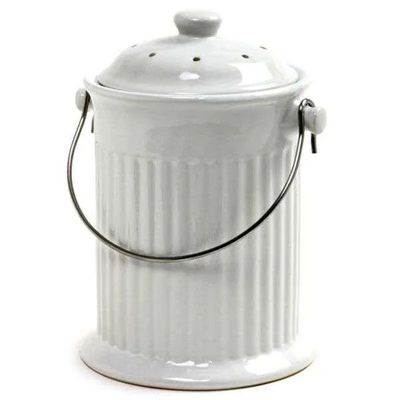 White Ceramic Compost Pail