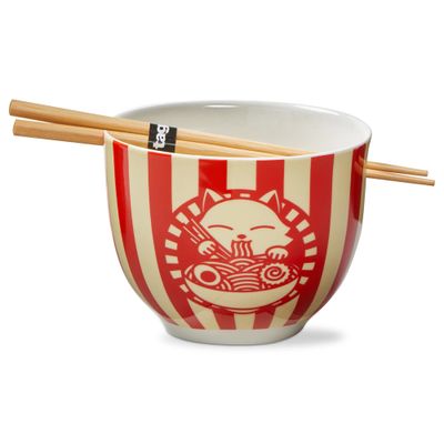 Cat Noodle Bowl &amp; Chopsticks