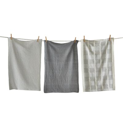 Sonoma Light Grey Dishtowels, set of 3