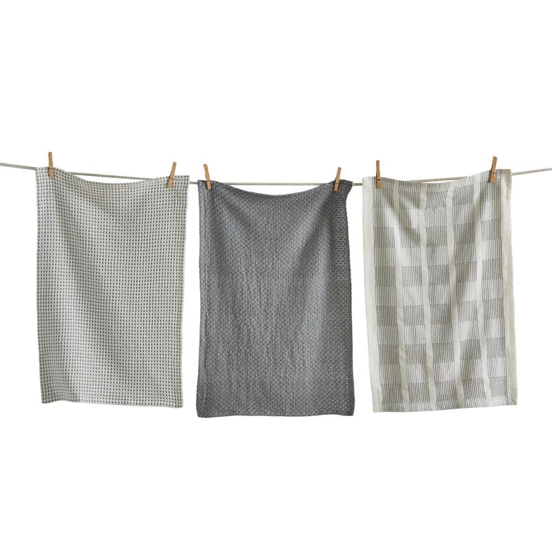 Sonoma Light Grey Dishtowels, set of 3