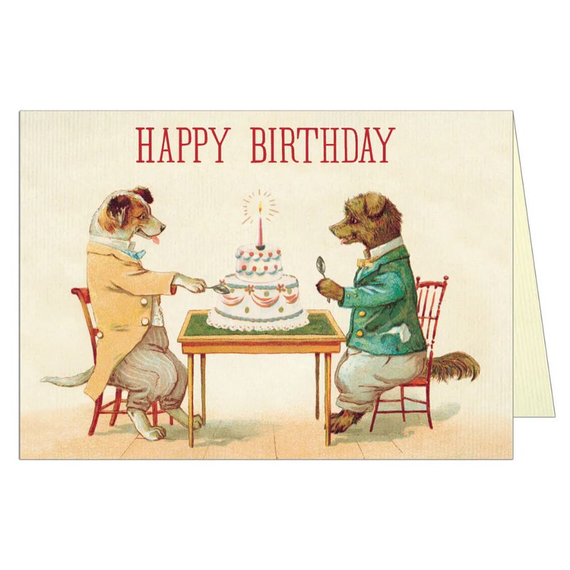 Dogs &amp; Cake Birthday Greeting Card