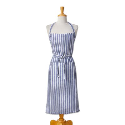Blue &amp; White Stripe Apron