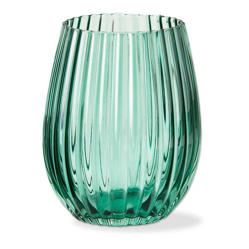18oz Green Stemless Glass