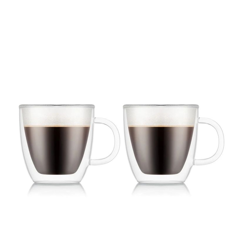 Bodum Double Wall Glass Espresso Cup with Handle, set of 2