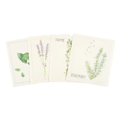 Herbs Cellulose Dishcloths, set of 4