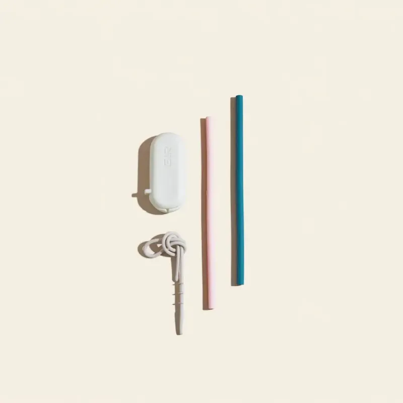 Silicone Straws &amp; Brush, set of 2