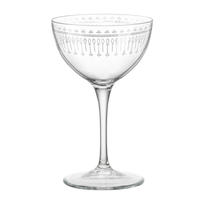 8oz Art Deco Etched Cocktail Glass