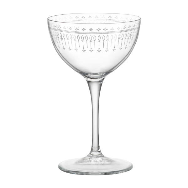 8oz Art Deco Etched Cocktail Glass