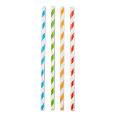 Assorted Stripes Paper Straws, set of 100