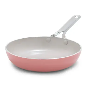 8" Coral Ceramic Frying Pan