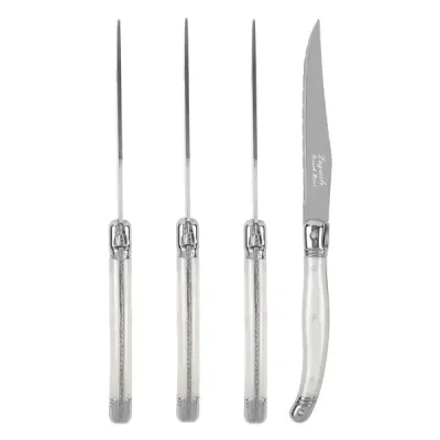 Laguiole Pearl White Steak Knives, set of 4