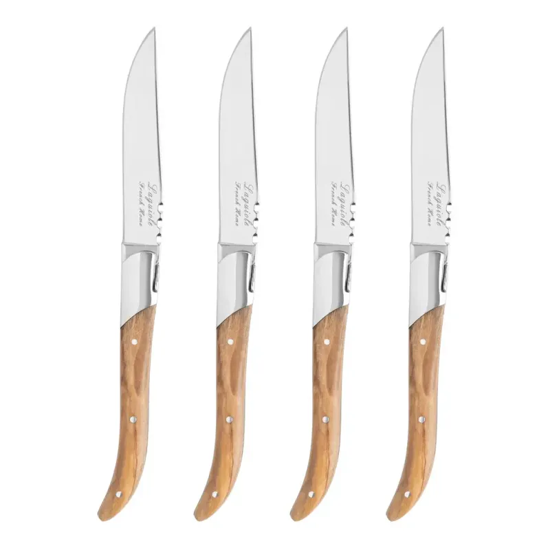 Laguiole Olive Wood Steak Knives, set of 4