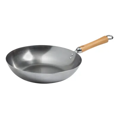12" Flat Bottom Carbon Steel Wok