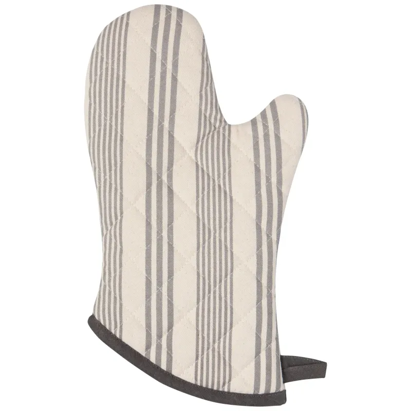 Grey Pencil Stripe Oven Mitt