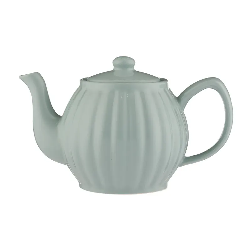 6 cup Ribbed Duckegg Teapot