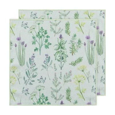 Herbs Microfiber Dishcloths, set of 2
