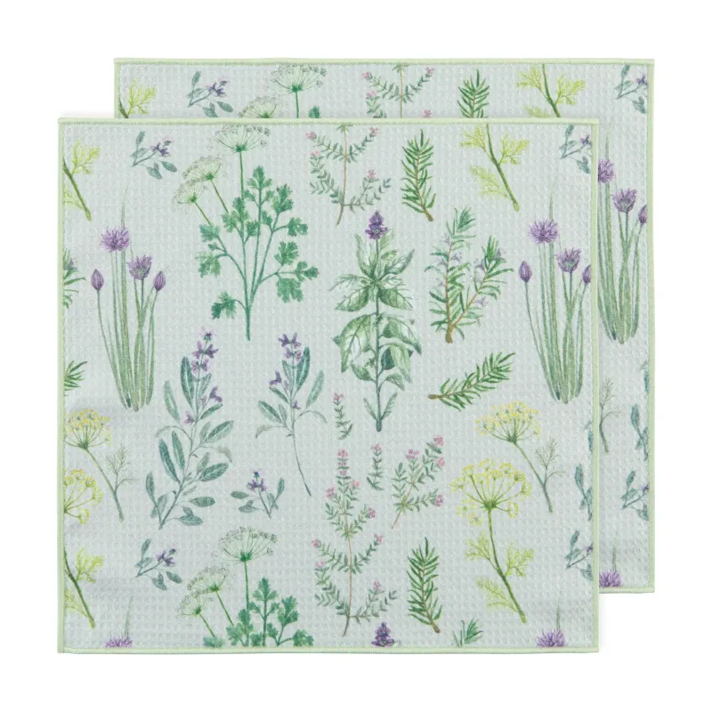 Herbs Microfiber Dishcloths, set of 2