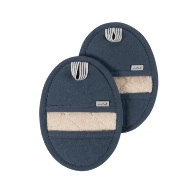 Blue Terry Potholders, set of 2