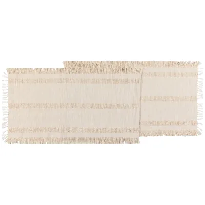13x72” Ivory Fringe Table Runner