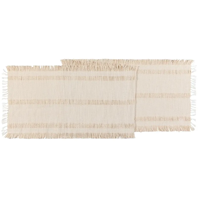 13x72” Ivory Fringe Table Runner
