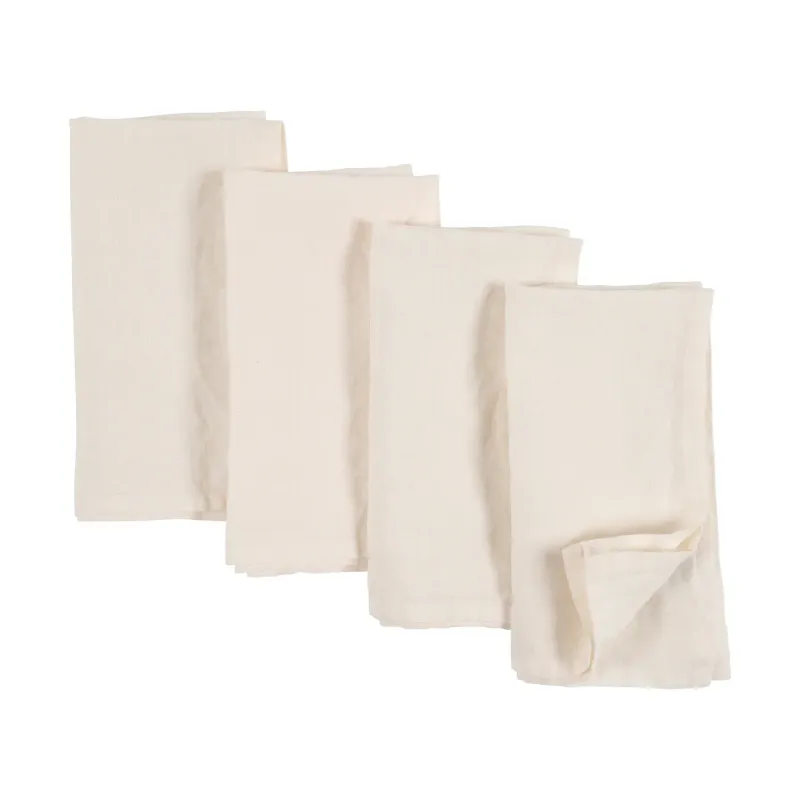 Ivory Linen Napkins, set of 4