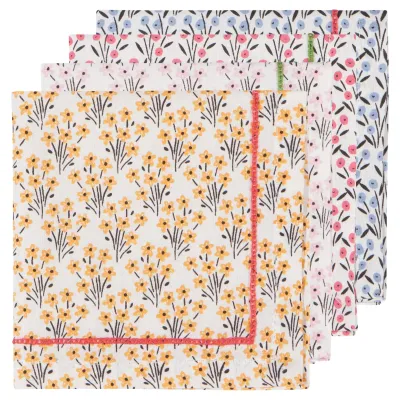 Bouquet Cotton Cloth Cocktail Napkins set of 4