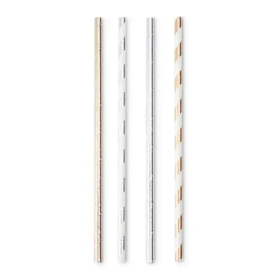 Assorted Metallic Paper Straws, set of 100