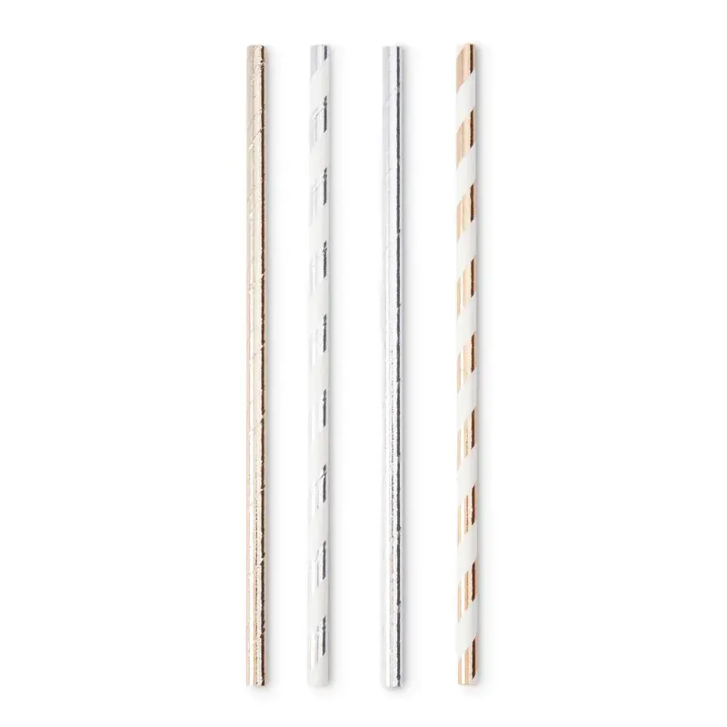 Assorted Metallic Paper Straws, set of 100
