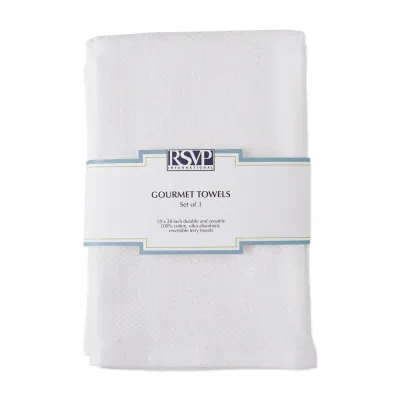 White Terry Dishtowels, set of 3