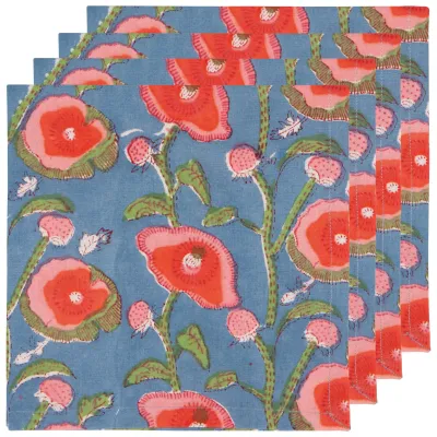 Poppy Napkins, set of 4
