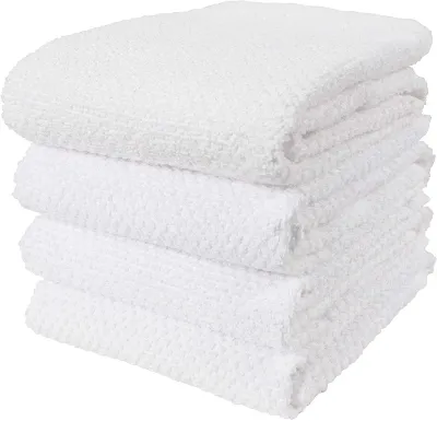 White Terry Dishtowels, set of 4