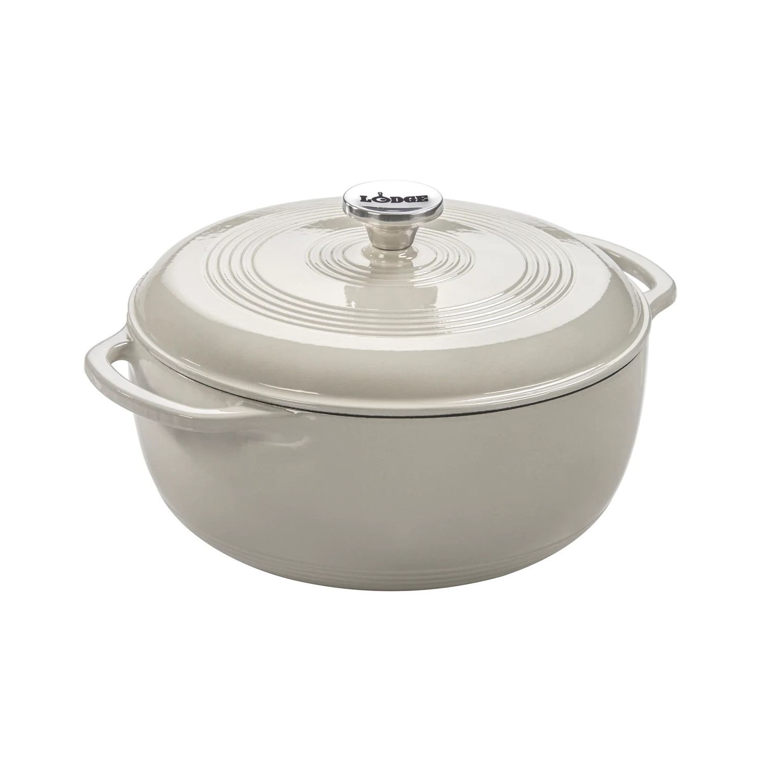 Lodge 6 quart Round Oyster White Dutch Oven