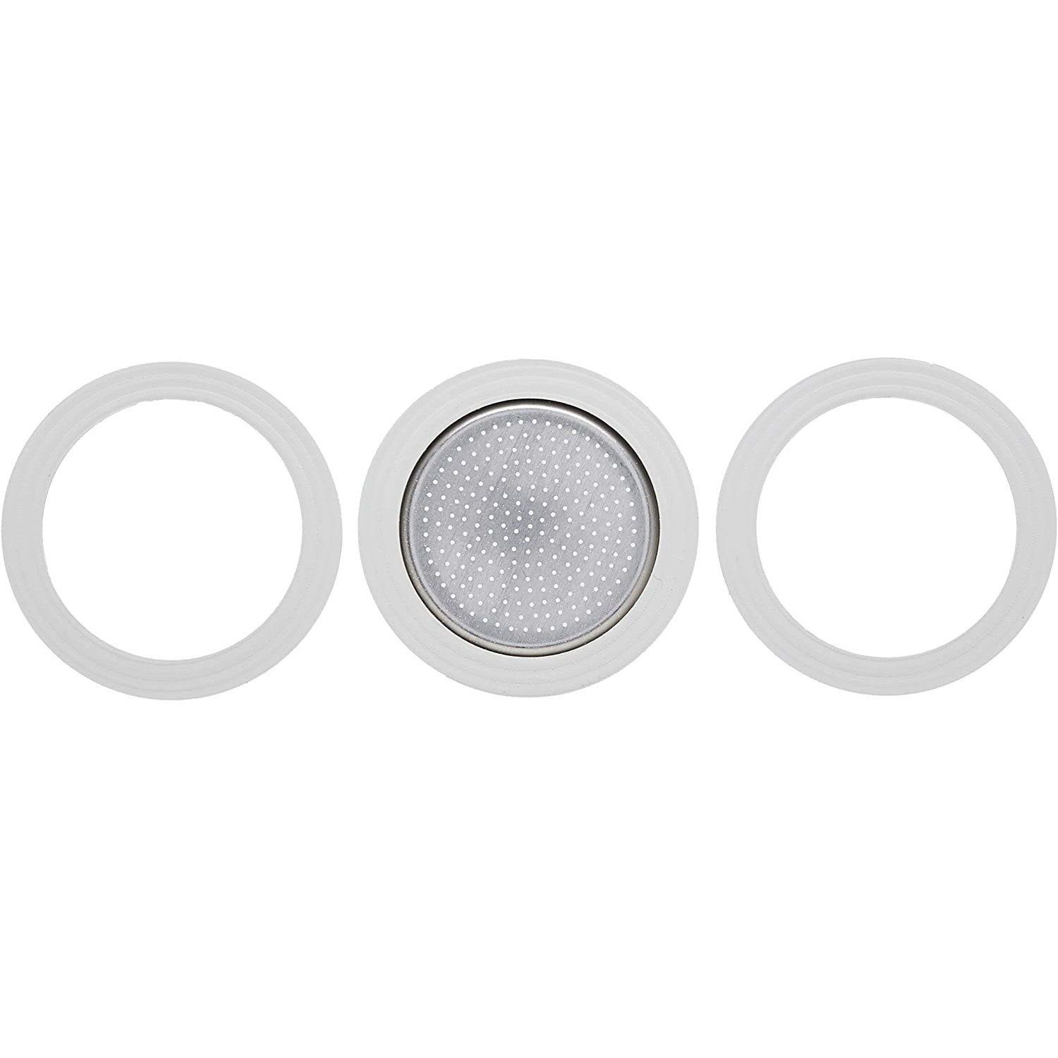 Bialetti 1 cup Espresso Maker Gasket with Filter Plate, set of 3