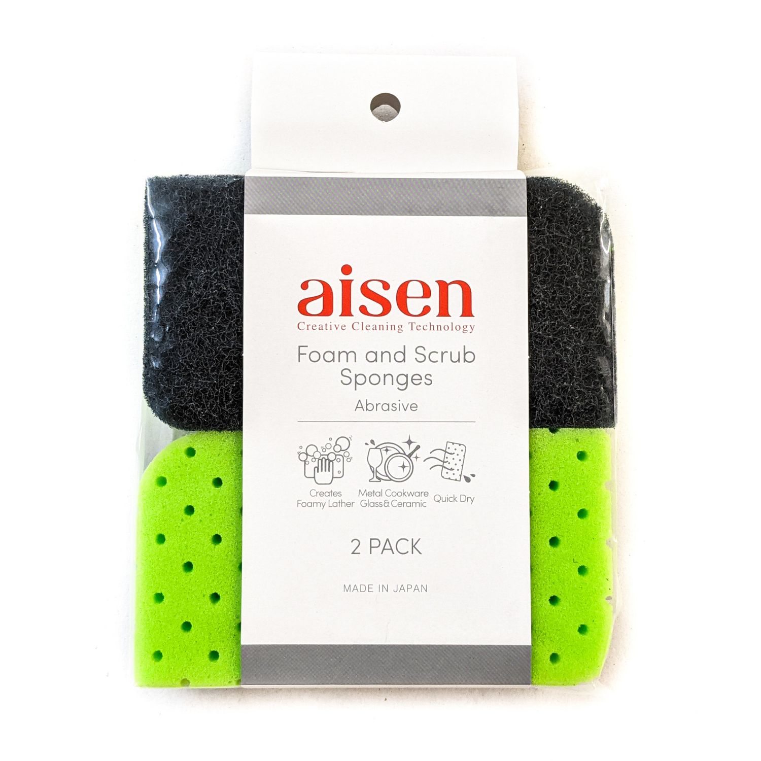 Aisen Hard Scrub Sponges from Japan, set of 2