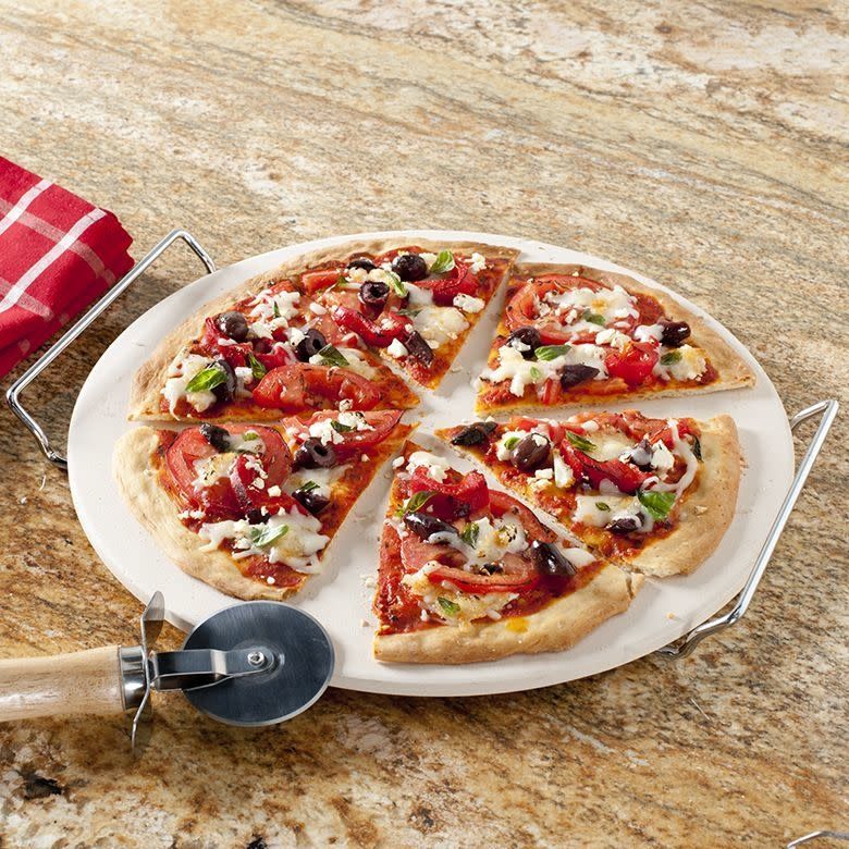Nordic Ware 13" Round Baking/Pizza Stone Set with Rack and Cutter