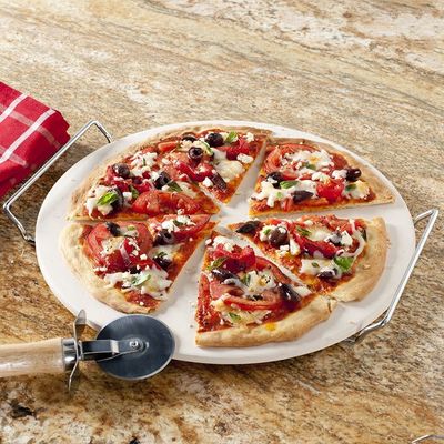 Nordic Ware 13" Round Baking/Pizza Stone Set with Rack and Cutter