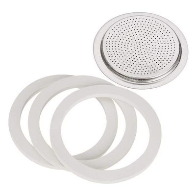 Bialetti Moka Express 6 Cup Replacement Filter Plate with 3 Gaskets