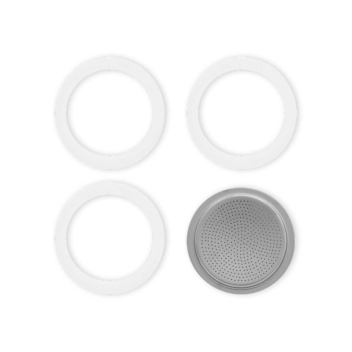 Bialetti 9 cup Espresso Gasket (set of 3) &amp; Filter Plate