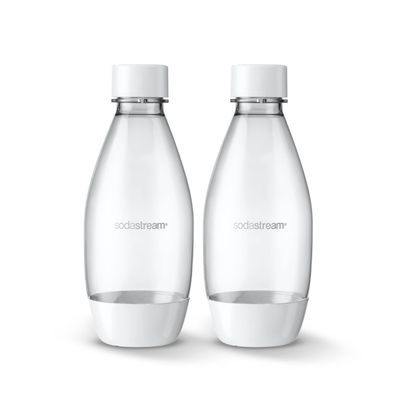 0.5 liter White Dishwasher Safe Sodastream Bottles, set of 2