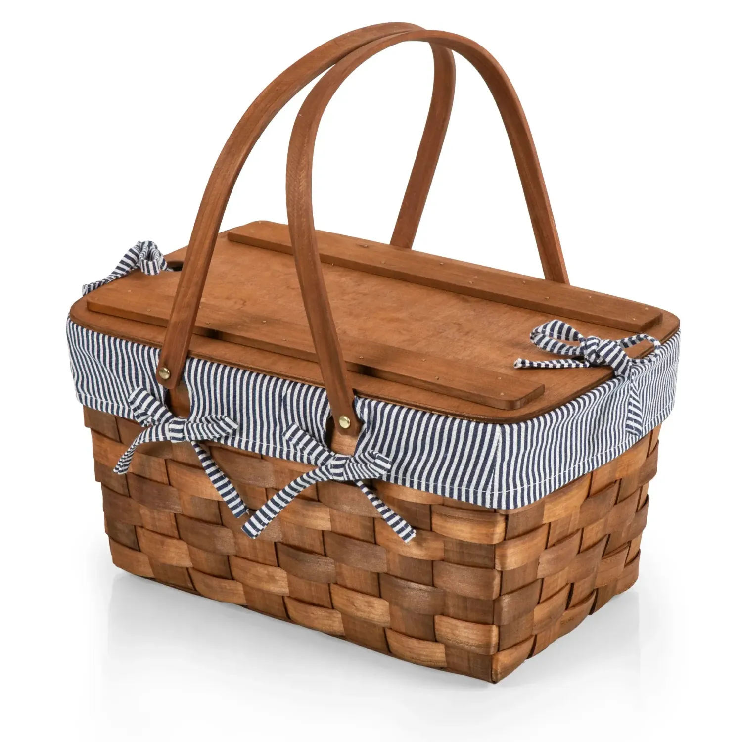 Picnic Time Blue &amp; White Stripe Picnic Basket