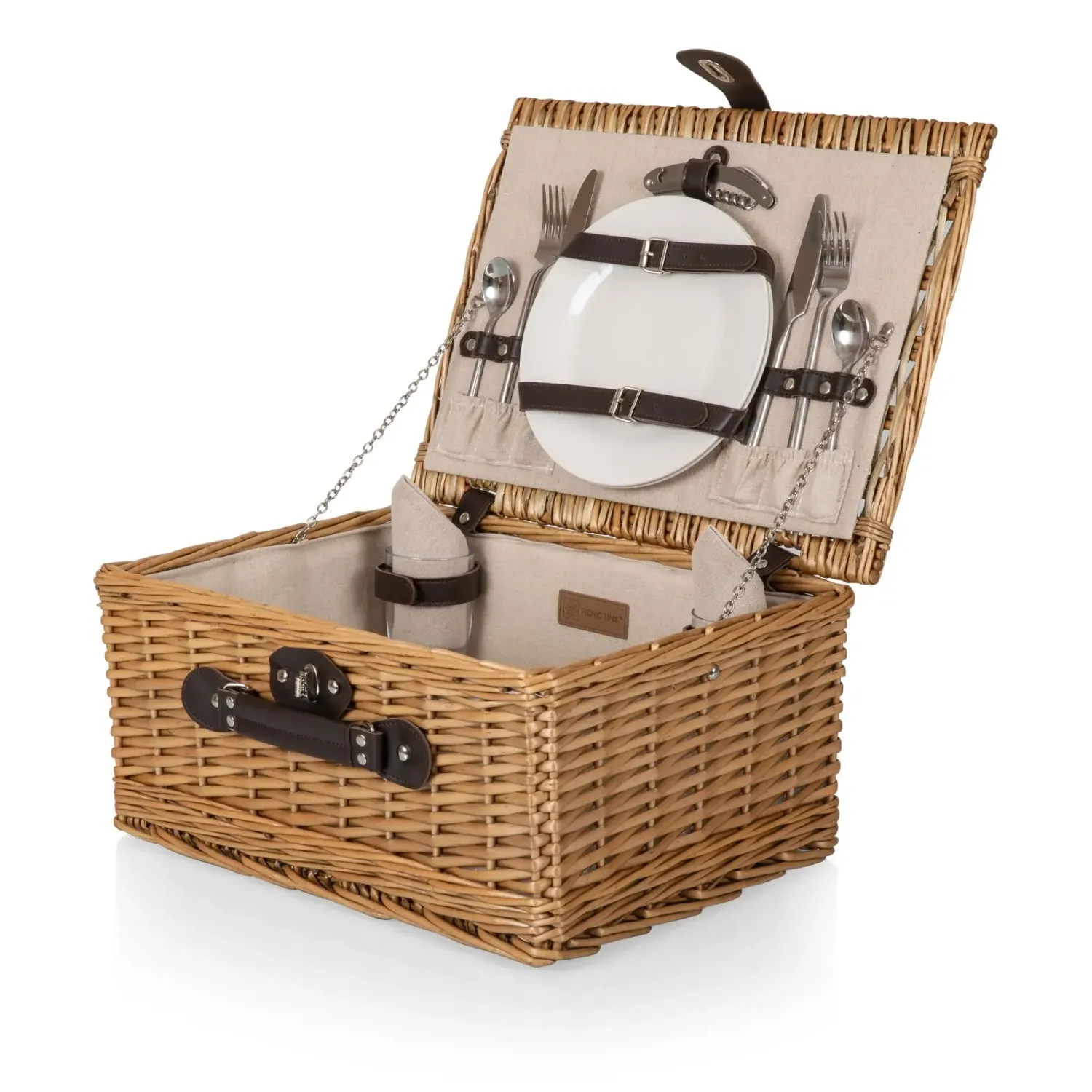Picnic Time Classic Beige Picnic Basket for 2