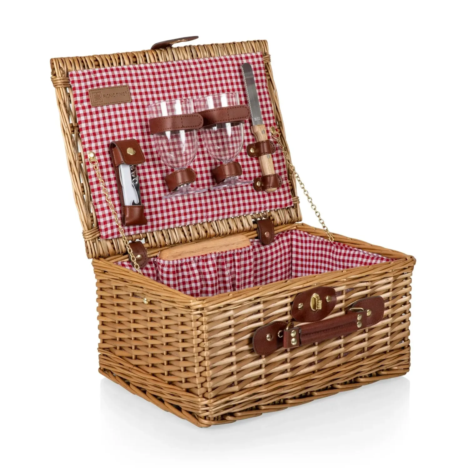Picnic Time Classic Gingham Picnic Basket for 2