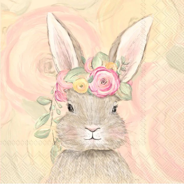 Bunny Crown Paper Cocktail Napkins, set of 20