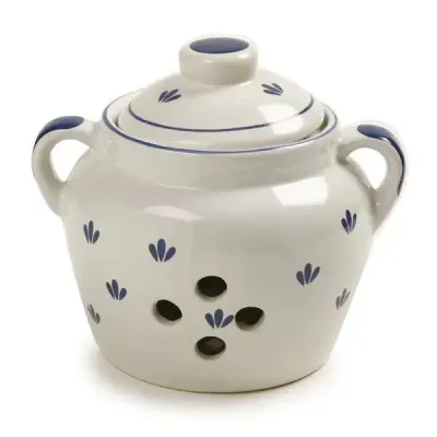 Blue &amp; White Garlic Keeper