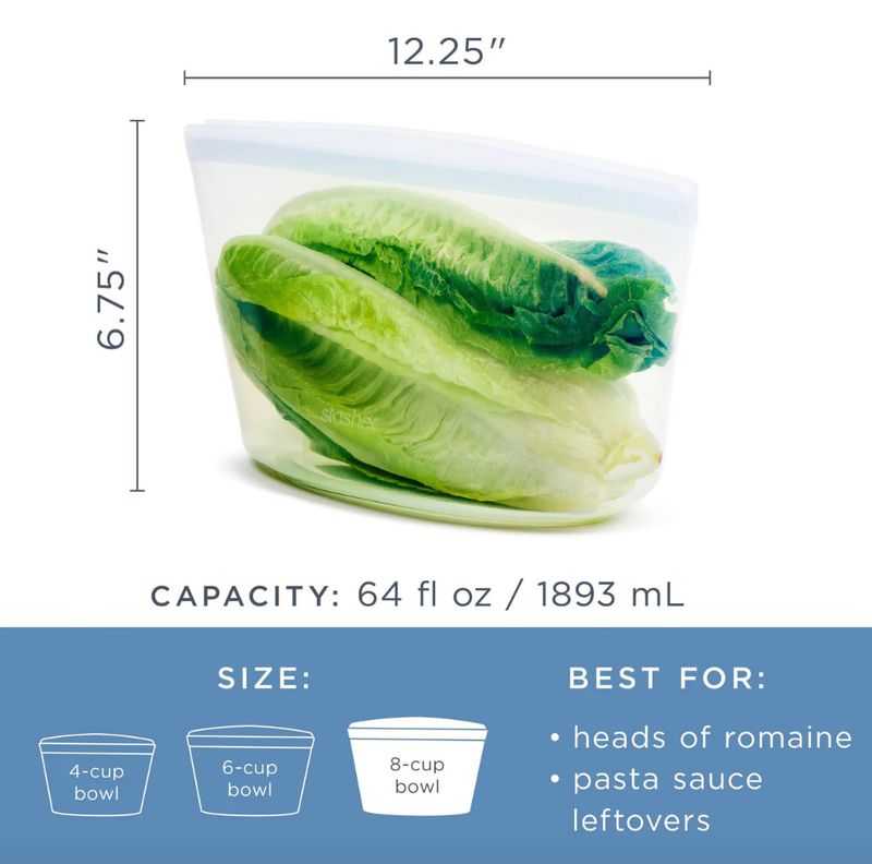 Stasher 8 cup Clear Storage Bag