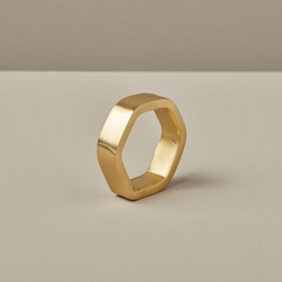 Gold Hexagon Napkin Ring