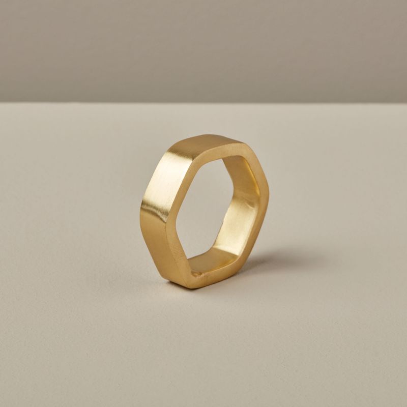 Gold Hexagon Napkin Ring